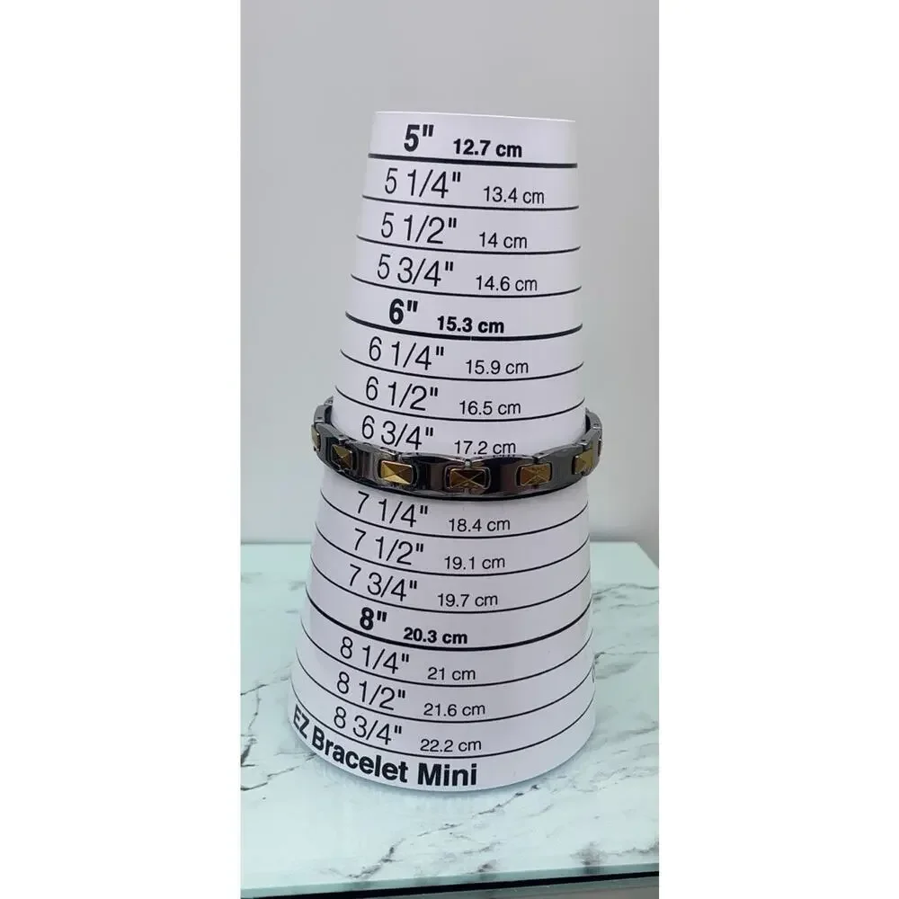 Tungsten Carbide Magnetic Bracelet, 2-Tone (Silver & Gold Tone)